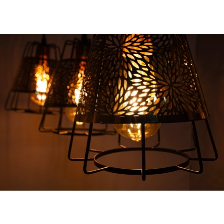 Lampa wisząca metalowa czarno-złota 3-punktowa 9318/3 z serii LUGO - Lampy Elem